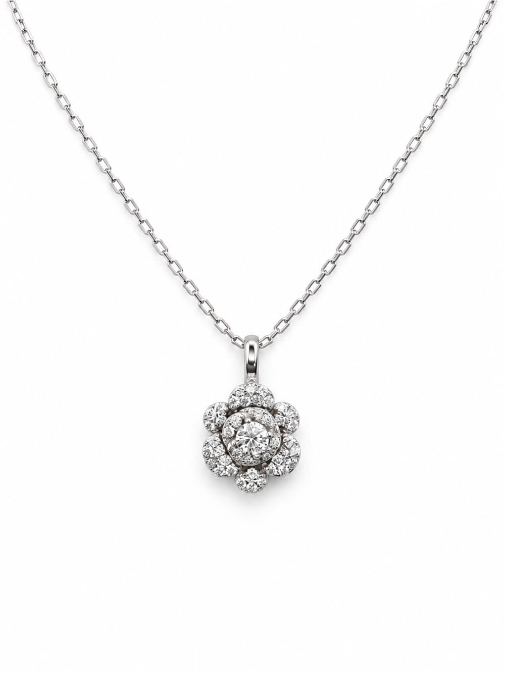 0.30 CT Moissanite Diamond Flower Pendant (S925)